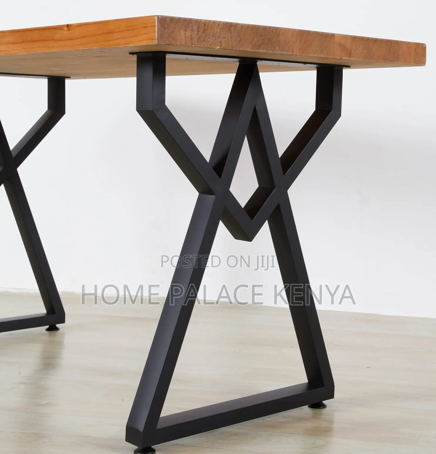 Dining Table: Chunky Heavy Duty Double Z Shaped Legs Table
