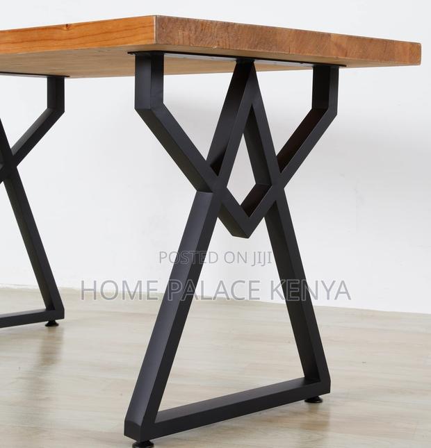 Dining Table: Chunky Heavy Duty Double Z Shaped Legs Table - thumbnail 11