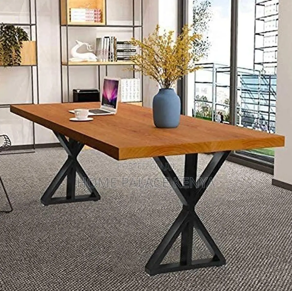 Dining Table: Chunky Heavy Duty Double Z Shaped Legs Table