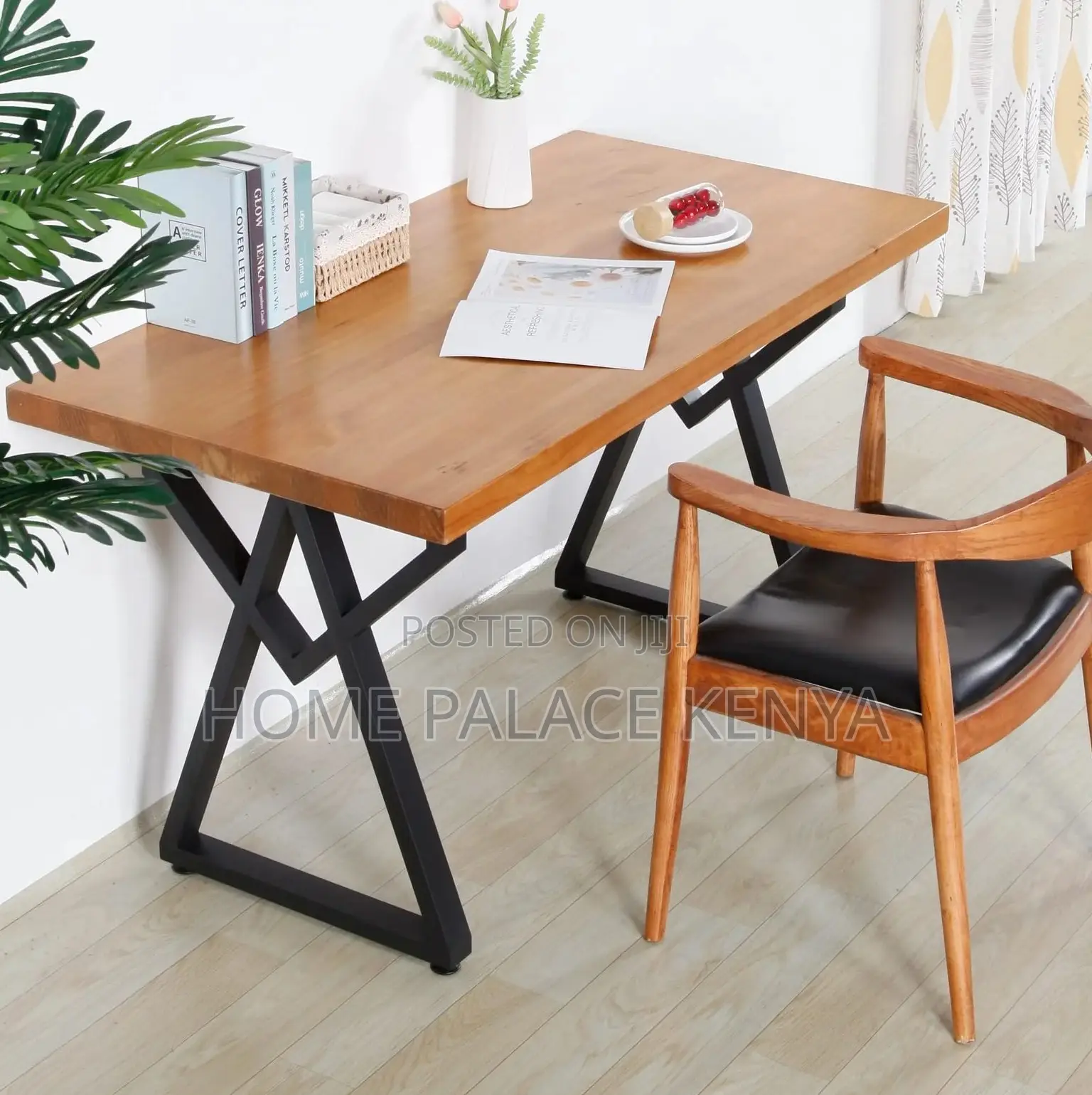 Dining Table: Chunky Heavy Duty Double Z Shaped Legs Table