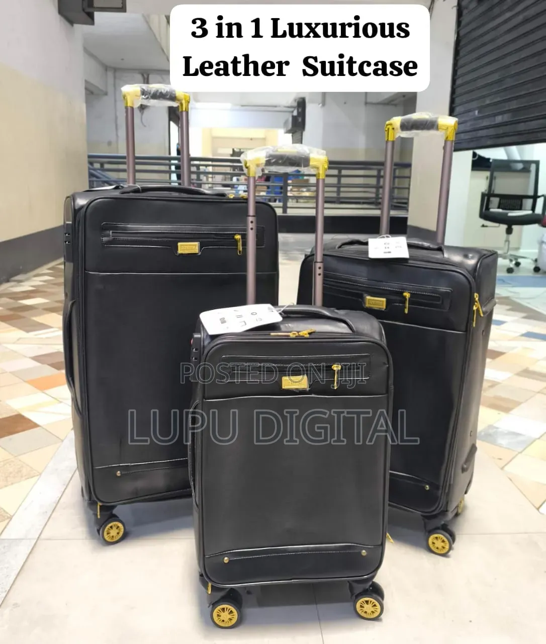 3 in 1 Luxurious Leather Suitcase