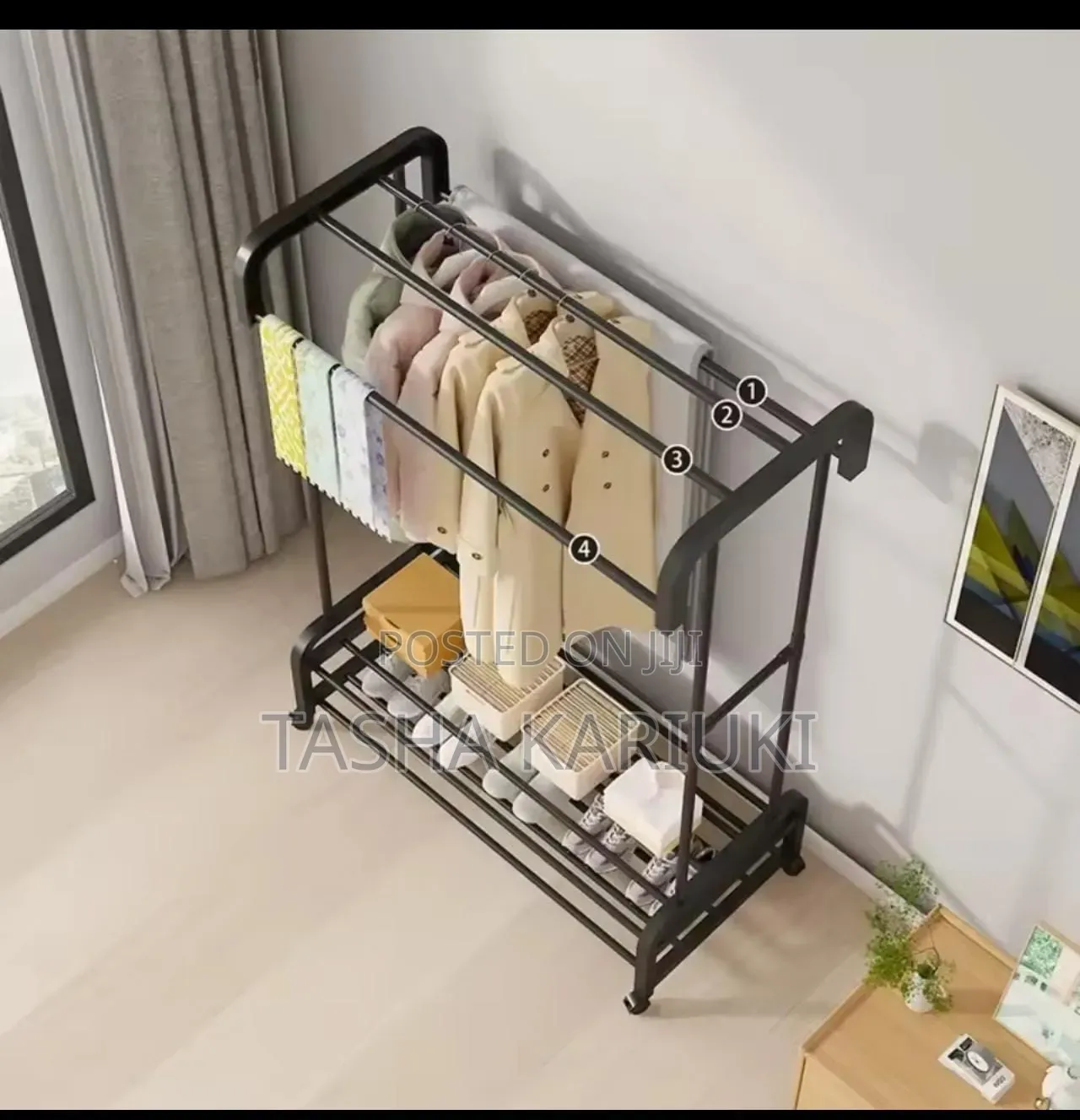 Mobile Cloth Rack With Wheels