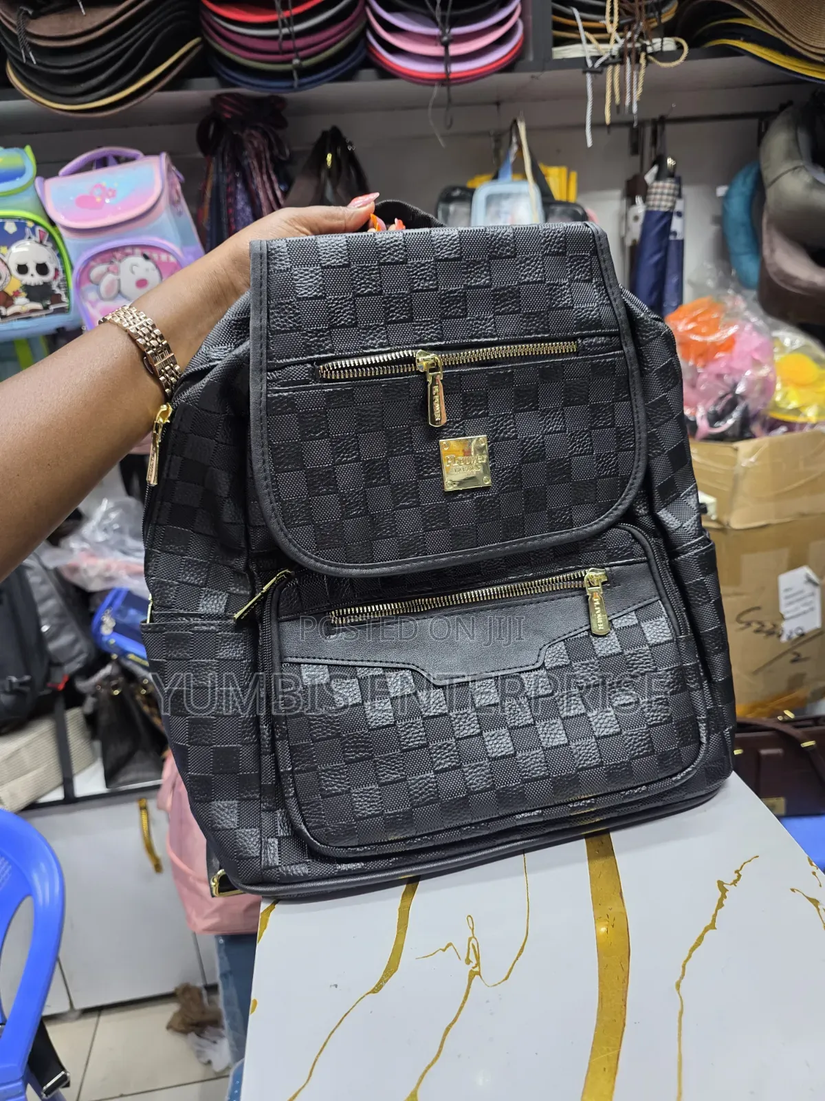 Leather Quality Black Backpack at 1200