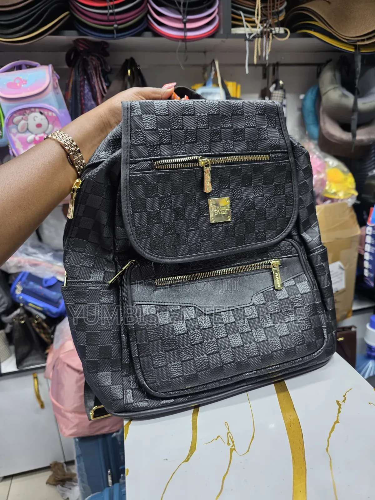 Leather Quality Black Backpack at 1200