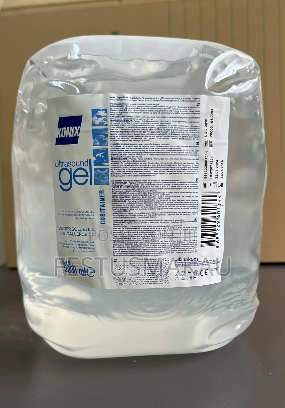 Konix Clear Ultrasound Gel 5kg