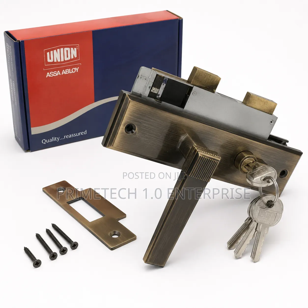 Union Original Mortise Door Lock – Antique Finish With Keys