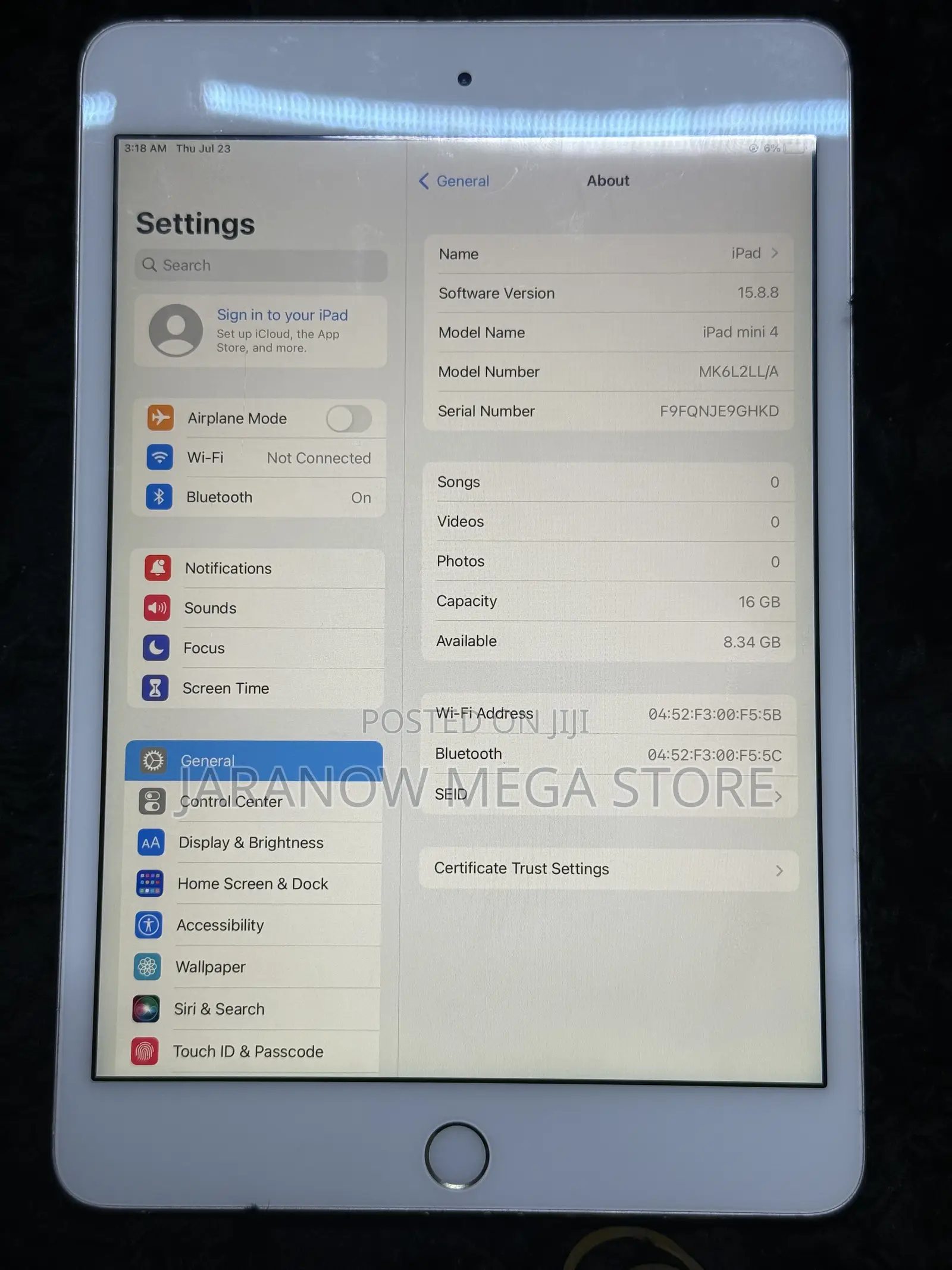 Apple iPad mini 4 16 GB Silver