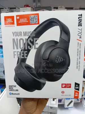 The JBL Tune 770NC Wireless Over-Ear Headphones in Black