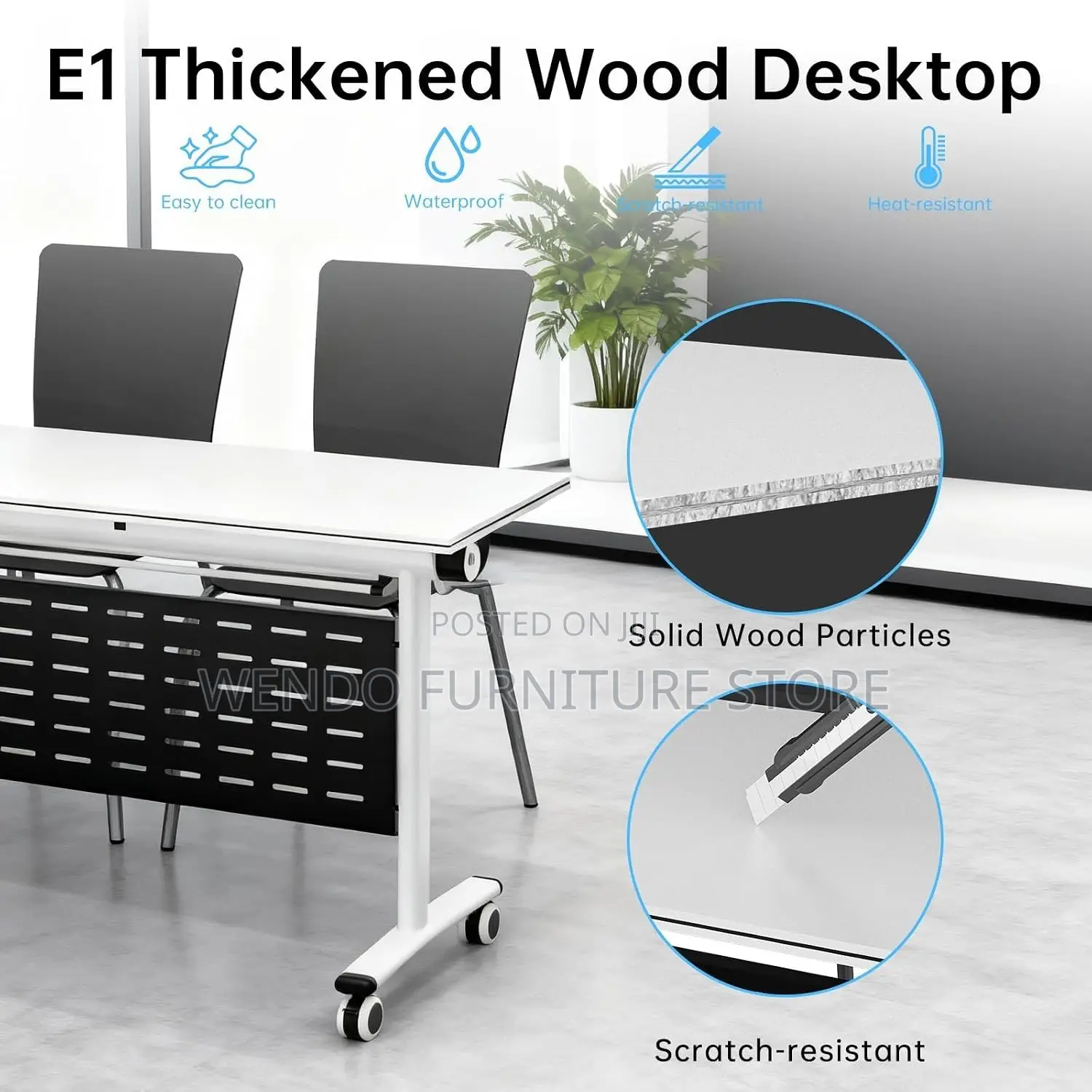 Office Table; 1.2m X 0.6M Movable Folding Office Desk