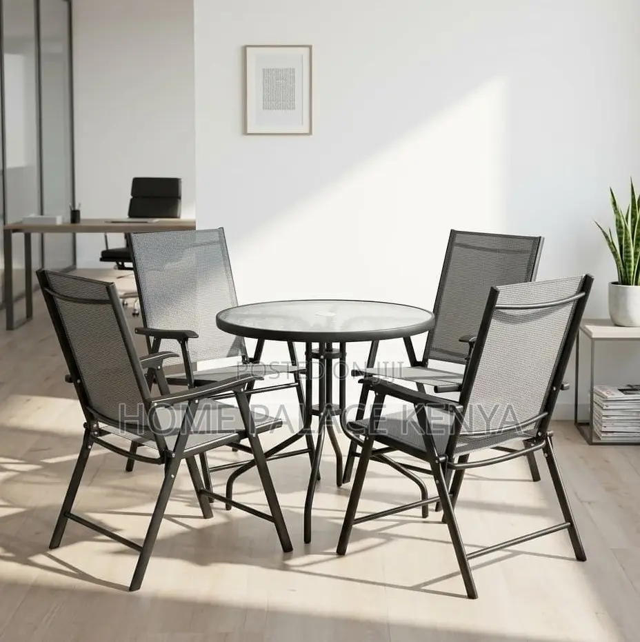 Outdoor Set: Grey Mesh Fabric Patio Set