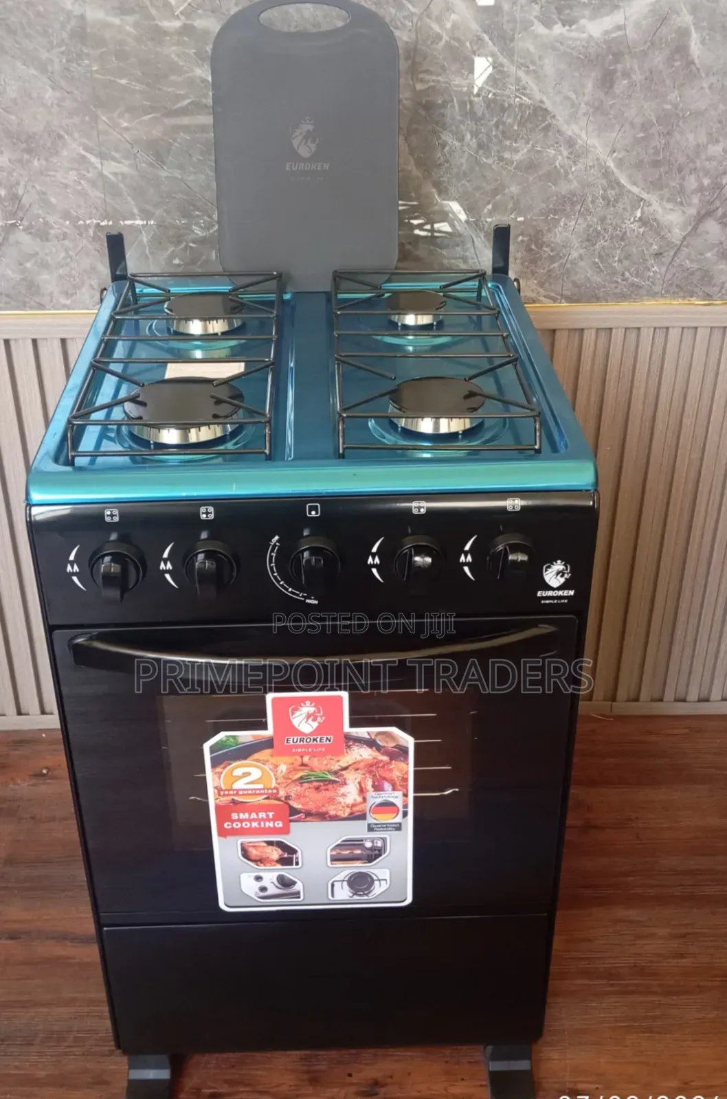 Euroken Euro-55-4g 4-Burner Gas Cooker With Free Chopping Board