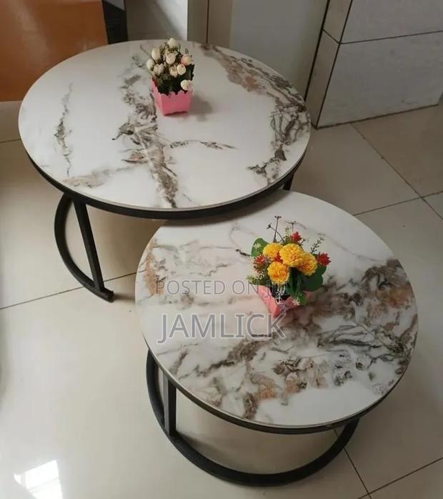 2-in-1 Marble Top Nesting Table – Pt - thumbnail 2