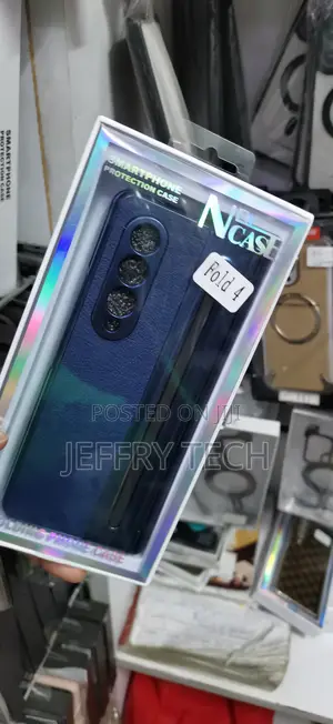 Samsung Galaxy Z Fold 4 Newcase Branded Blue Leather Protection Case