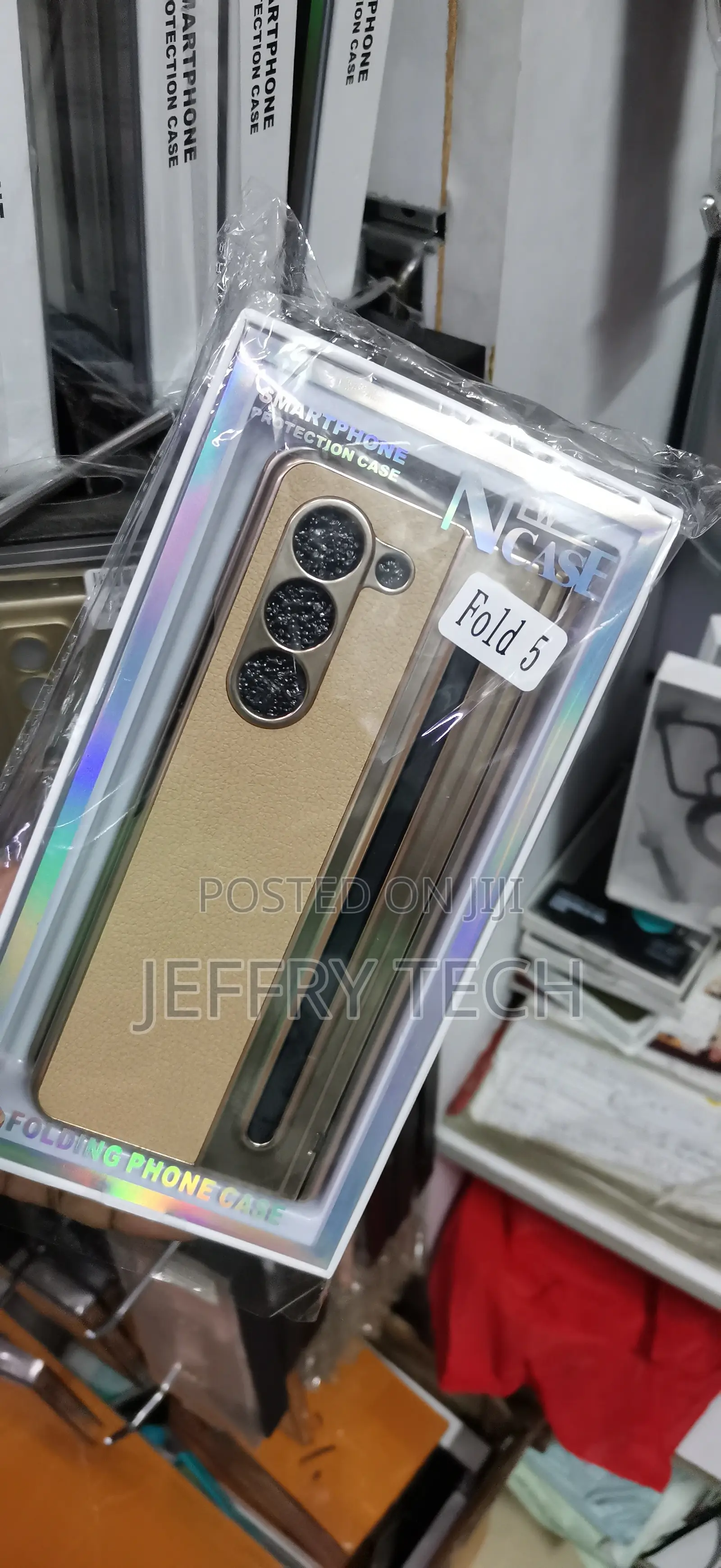 Samsung Galaxy Z Fold 5 Luxurious Gold Leather Finish Case