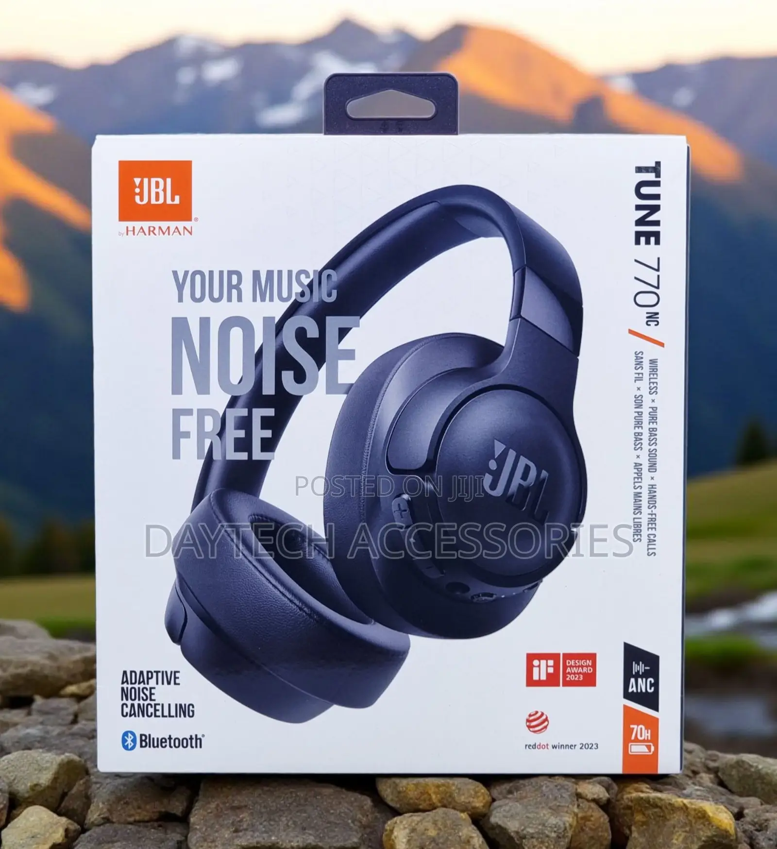JBL Tune 770NC Adaptive Noise Cancelling Wireless Headphones - Black