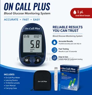 On Call Plus Blood Glucose Meter Kit | Glucometer With Accessories