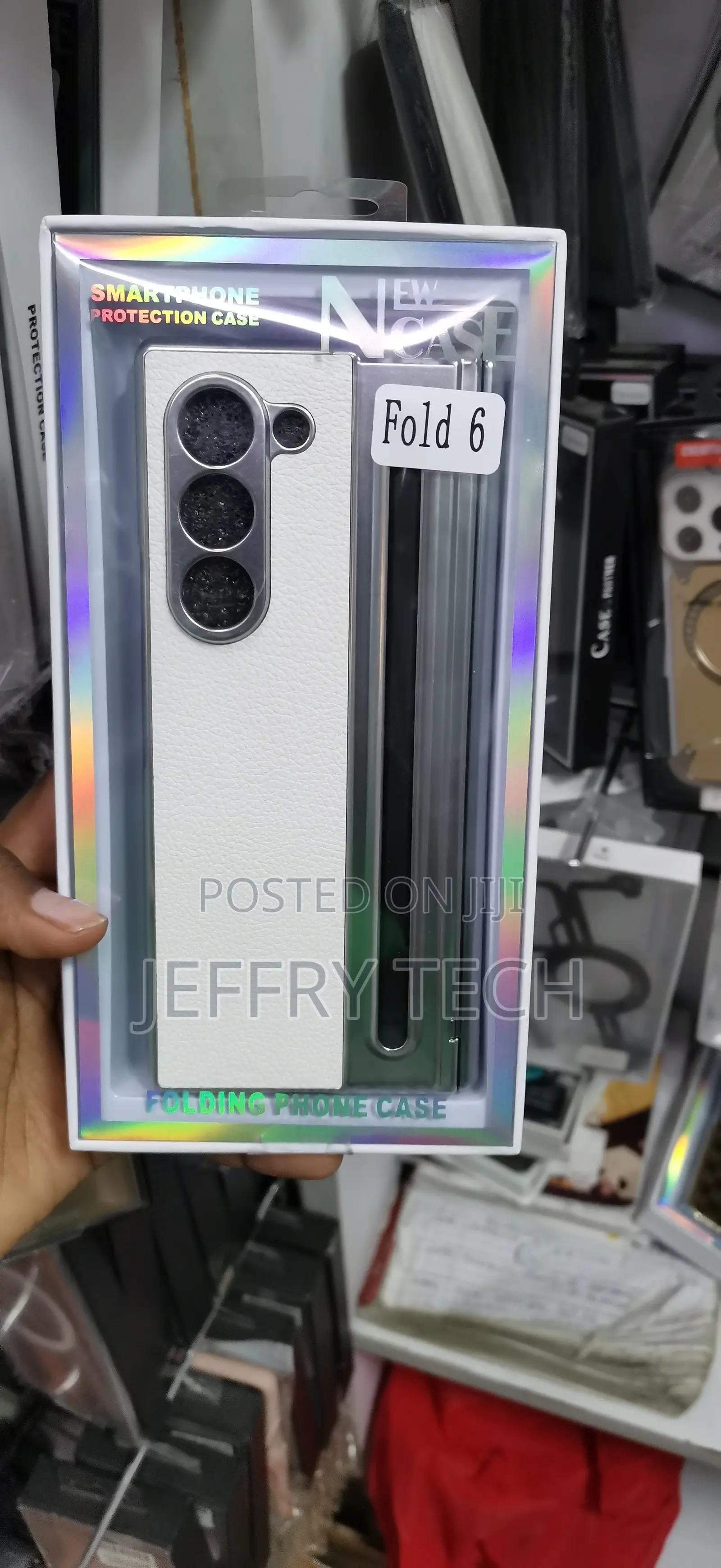 White Leather Protective Case for the Samsung Galaxy Z Fold 6