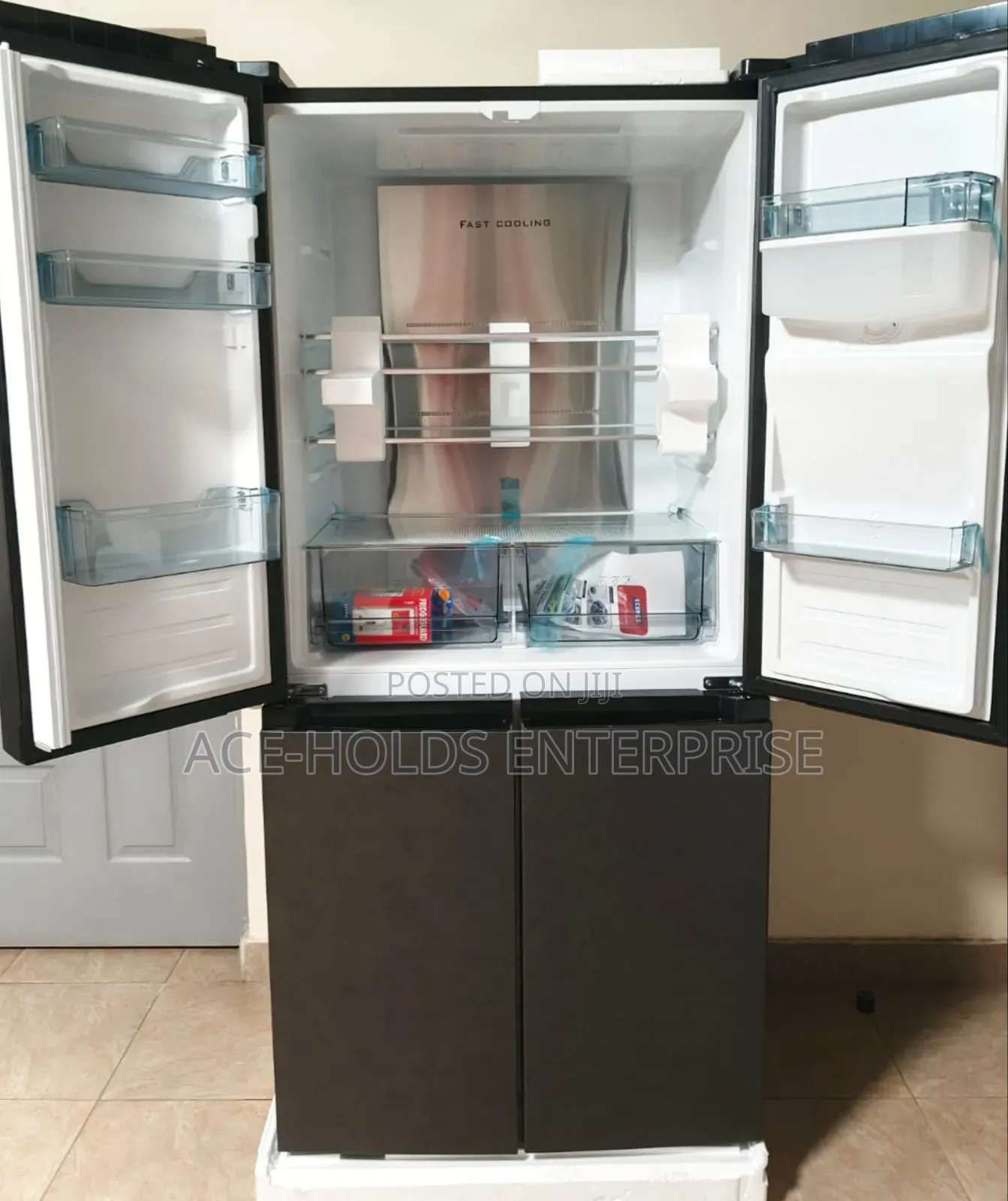 Ecomax 506 Litres Dark-Silver 4 Door With Dispenser (Free Guard)
