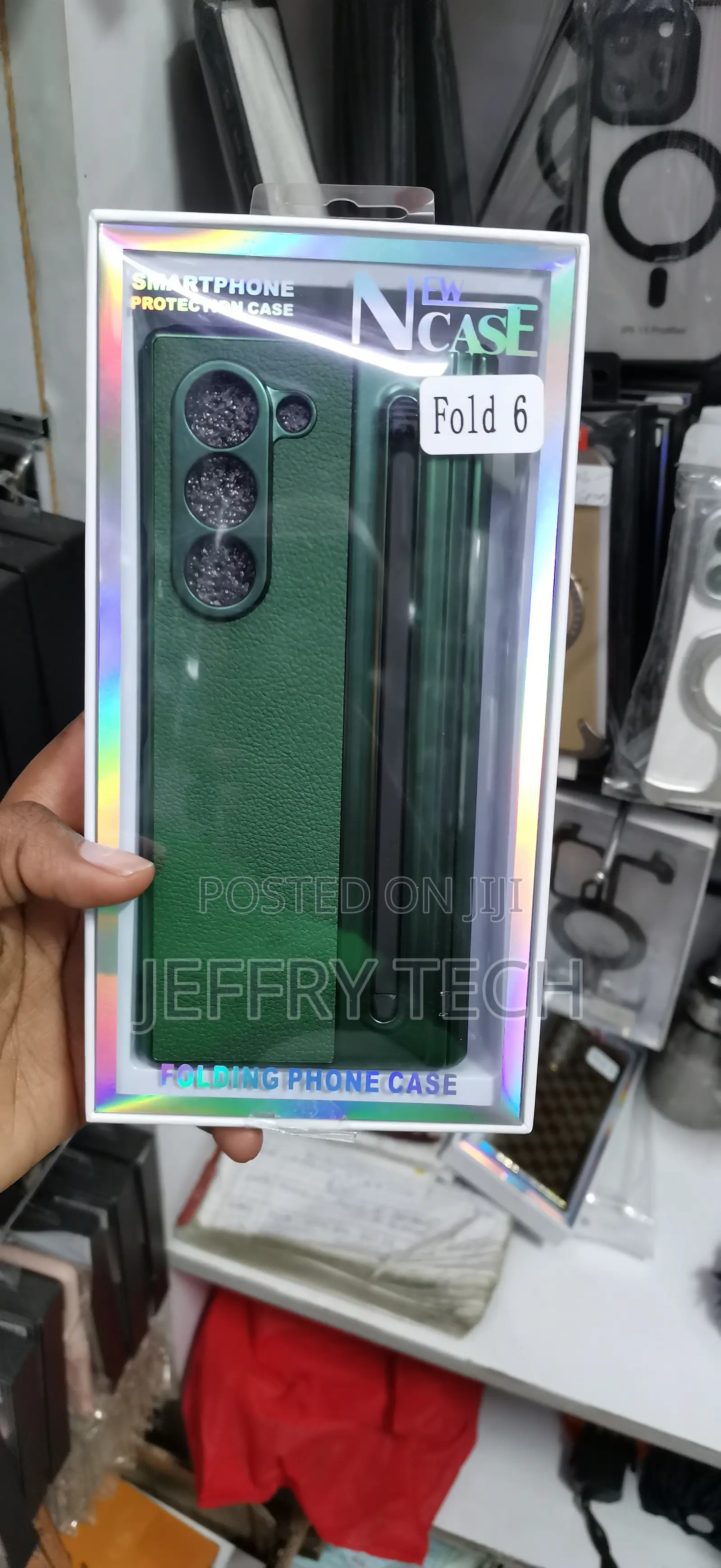 Samsung Galaxy Z Fold 6 Green Leather "New" Brand Smartphone Case