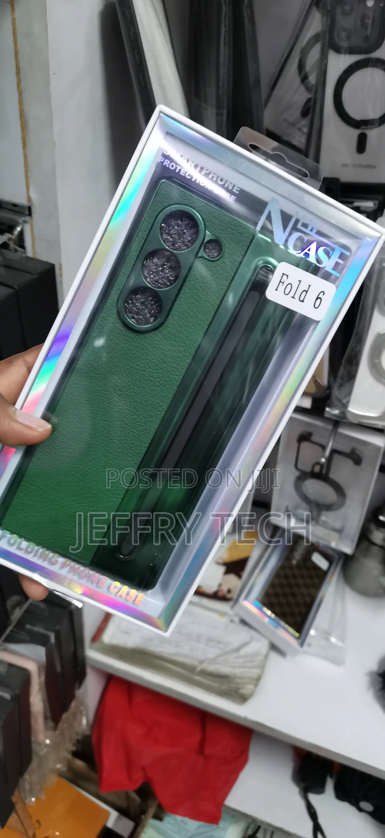 Samsung Galaxy Z Fold 6 Green Leather "New" Brand Smartphone Case