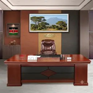 Office Desk; 1.8 Meters Executive Desk With Pedestal and Side Drawers