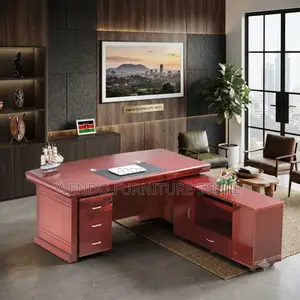 Office Desk; 1.8 Meters Executive Desk With Pedestal and Side Drawers