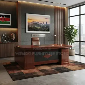 Office Desk; 1.8 Meters Executive Desk With Pedestal and Side Drawers