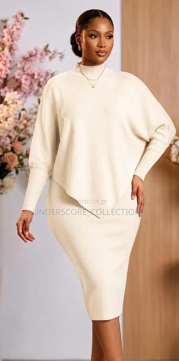 Plus Size Fitting Sweater Skirt Suit - thumbnail 4