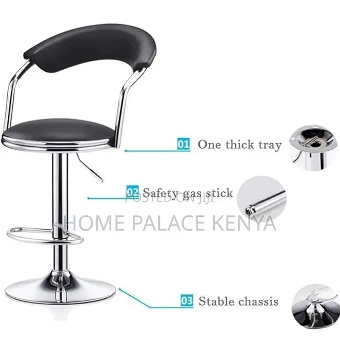 Bar Stool: Modern Swivel Office Stool With Padded Backrest