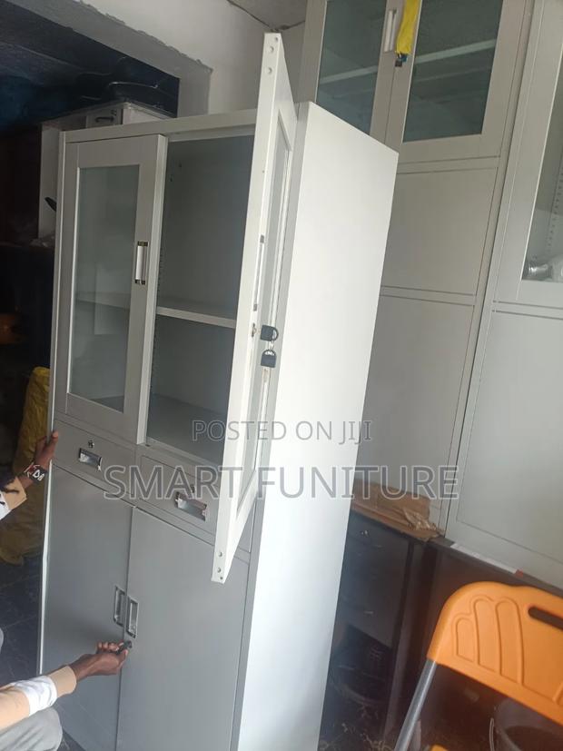 Half Glass Metallic Filing Cabinet