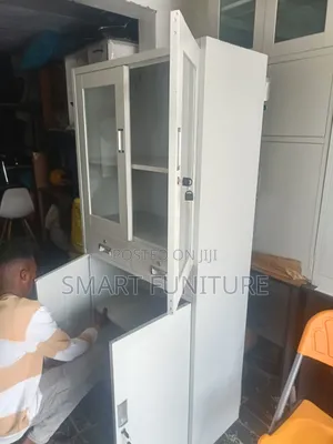 Half Glass Metallic Filing Cabinet