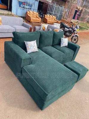 6 Seater L Seat Green Bubble Sofa