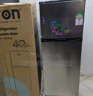 Von Double Door Silver Refrigerator