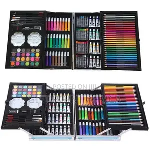 Professional 145-Pieces Art Set With Aluminum Foldable Case for Kids