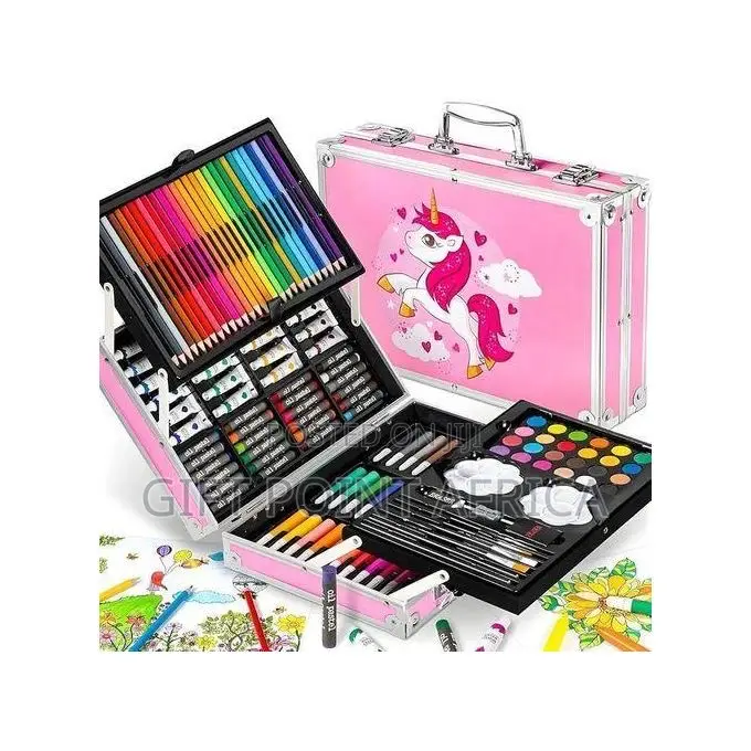 Professional 145-Pieces Art Set With Aluminum Foldable Case for Kids