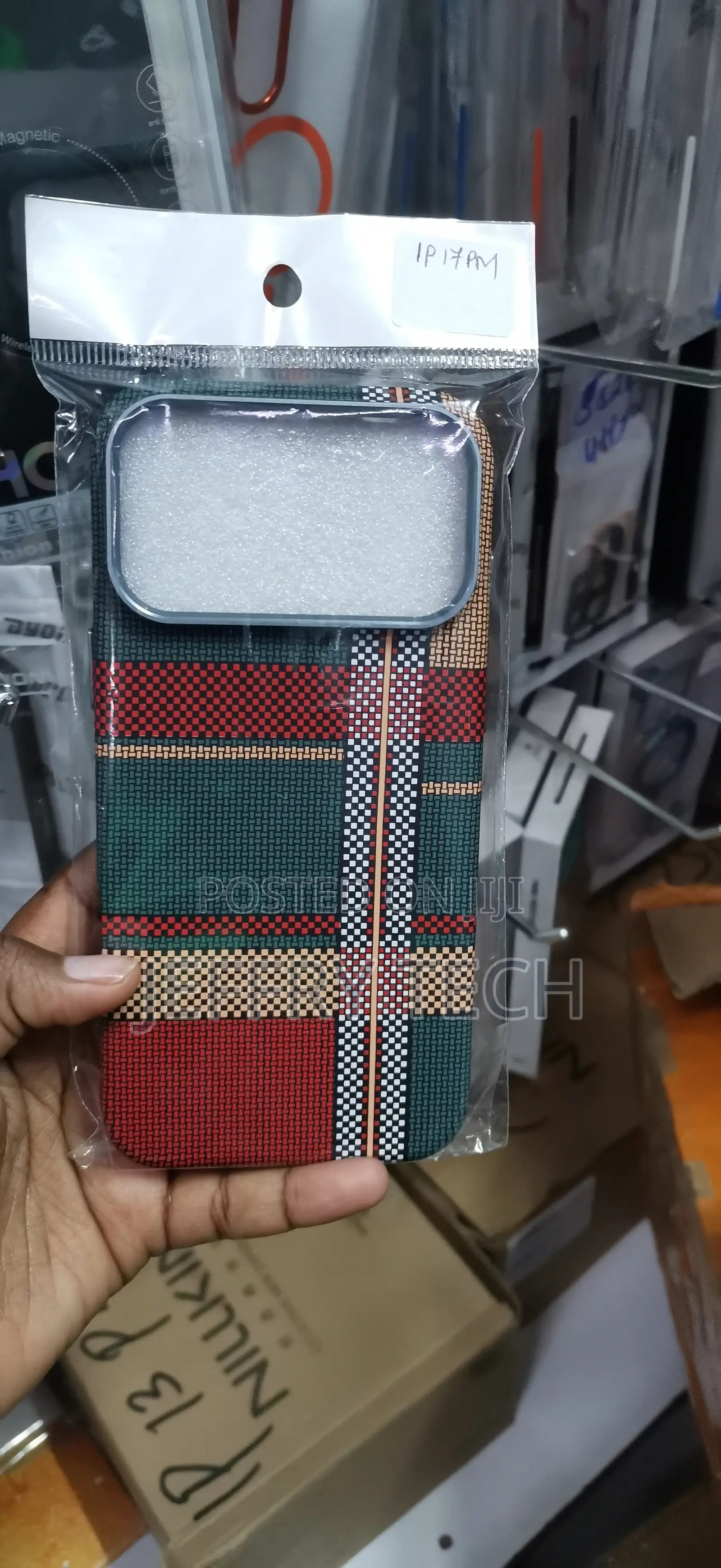iPhone 17 Pro, Featuring a Tri-Color Pattern Cover