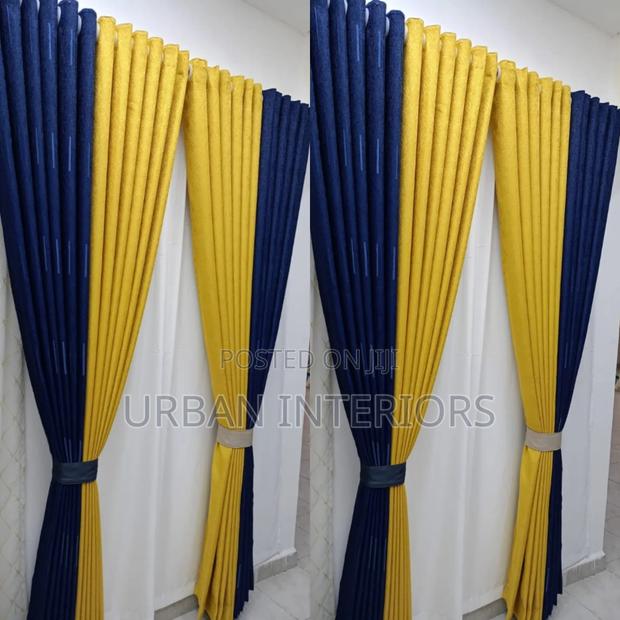 Modern Yellow Blue Curtains Modern Yellow Blue Curtain Ready Made