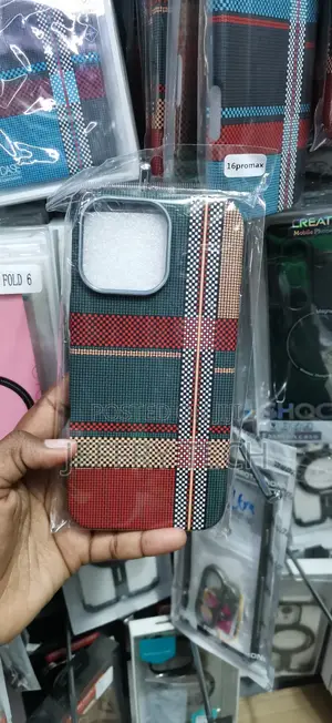 iPhone 16 Pro Max, Tartan Print Blending Deep Green, Red, Cream Cover