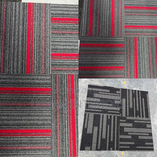 Carpet Tiles Carpet Tiles Red Pattern 50cm by 50cm - thumbnail 2