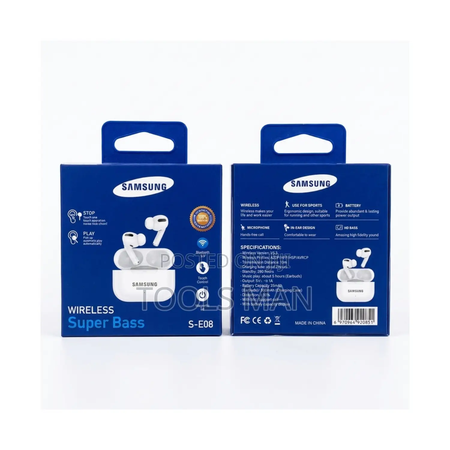 Samsung Wireless Super Bass S-E08 Bluetooth Earbuds White Ear Pods