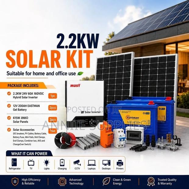 2pcs 200ah Eastman Battery+2.2kva Hybrid Inverter