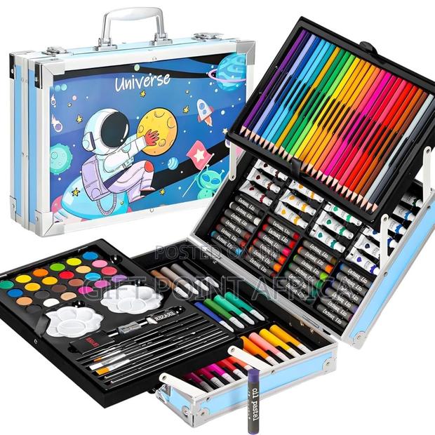 145-Piece Metallic Art Set for Kids With Aluminum Case