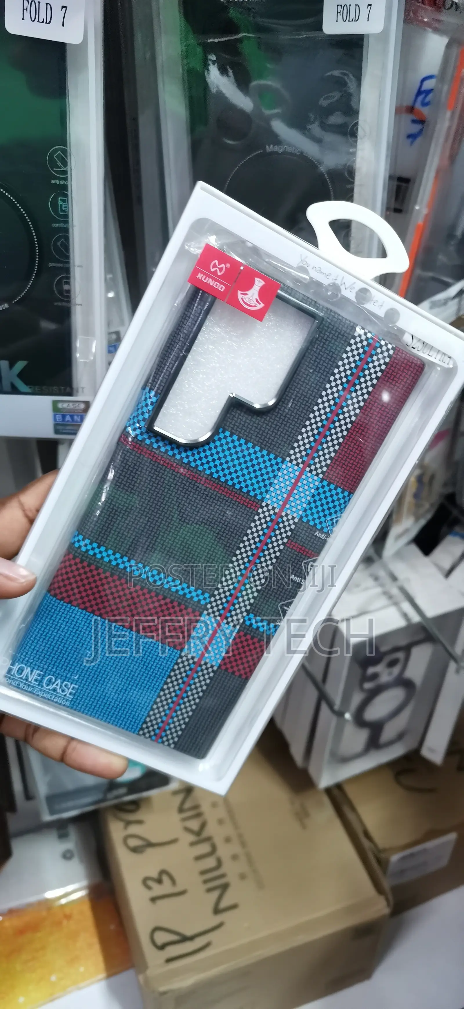 S Galaxy S23 Ultra Xundo Brand Tribal Plaid Carbon Fiber Phone Case