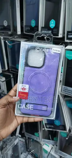 iPhone 14 Pro Max Purple C-Case Leather Stand Case
