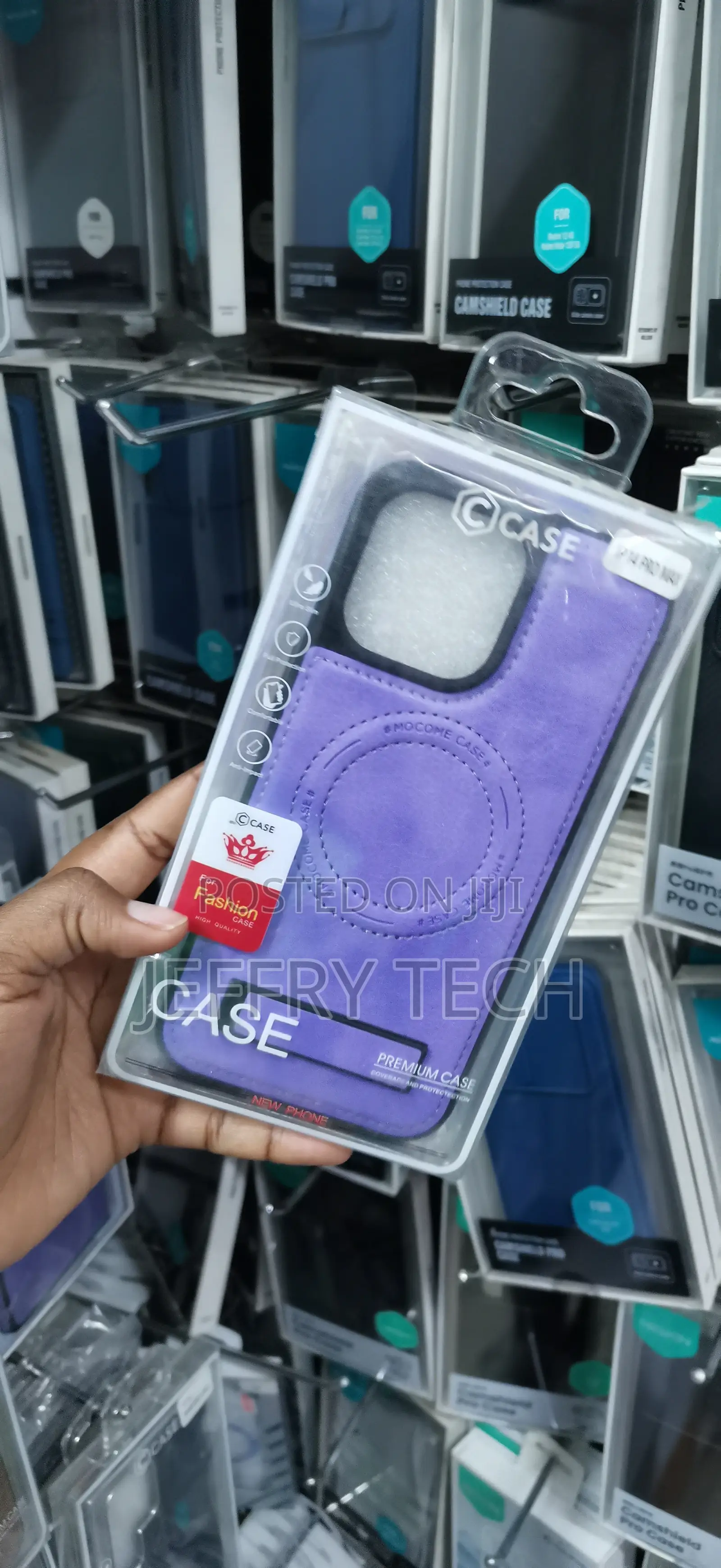 iPhone 14 Pro Max Purple C-Case Leather Stand Case