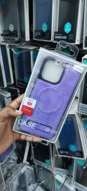 iPhone 14 Pro Max Purple C-Case Leather Stand Case