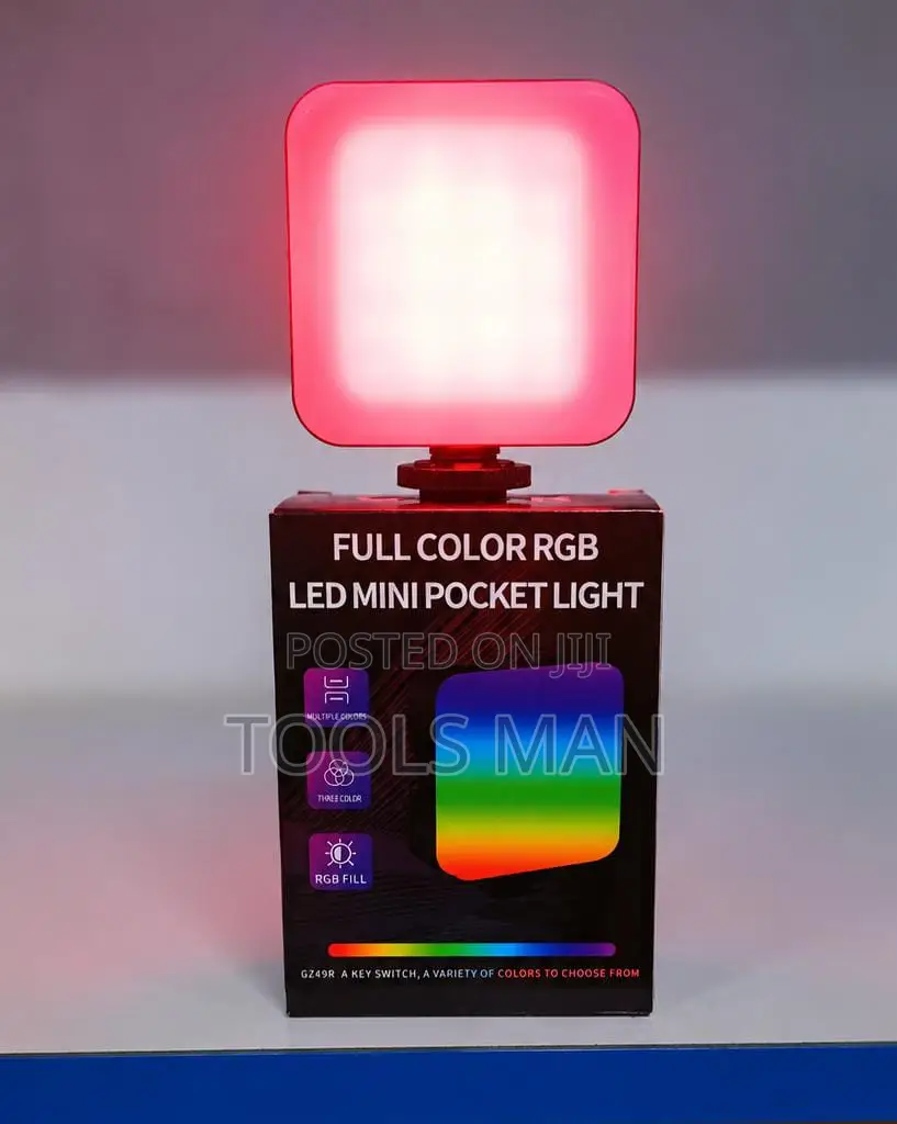 Full Color RGB LED Mini Pocket Light GZ49R Video Fill Light.Rechargeab