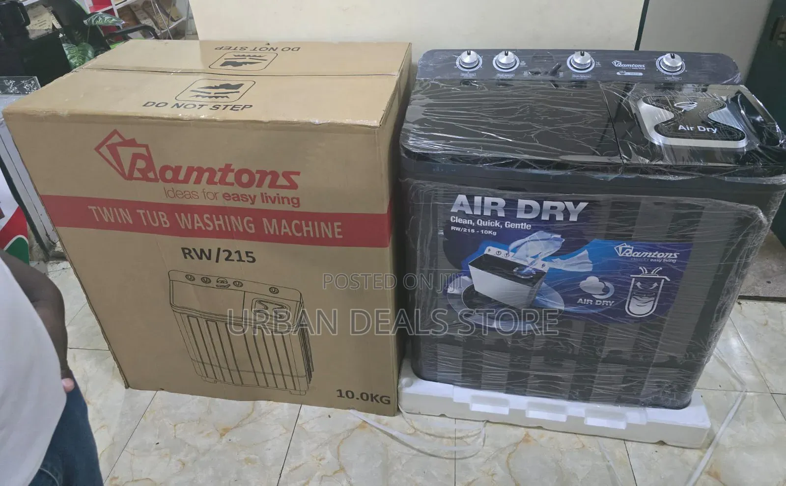 10KG Black Twin Tub Top Load Washing Machine –