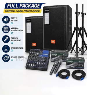 4 Channels Yamaha - (2)15" JBL Speakers - Wired Microphones