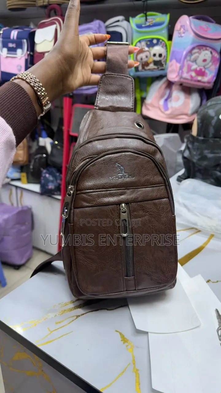 Dark Brown Chest Bag Unisex Crossbody